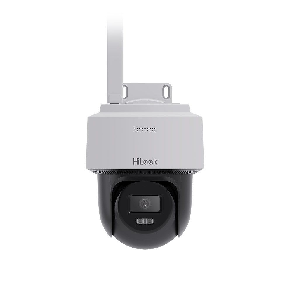 Camera supraveghere wireless rotativa WiFi PT Hikvision HiLook PTZ-N2C400I-W(W), 4 MP, IR 30 m, slot card, 2.8 mm, microfon, difuzor, detectie miscare