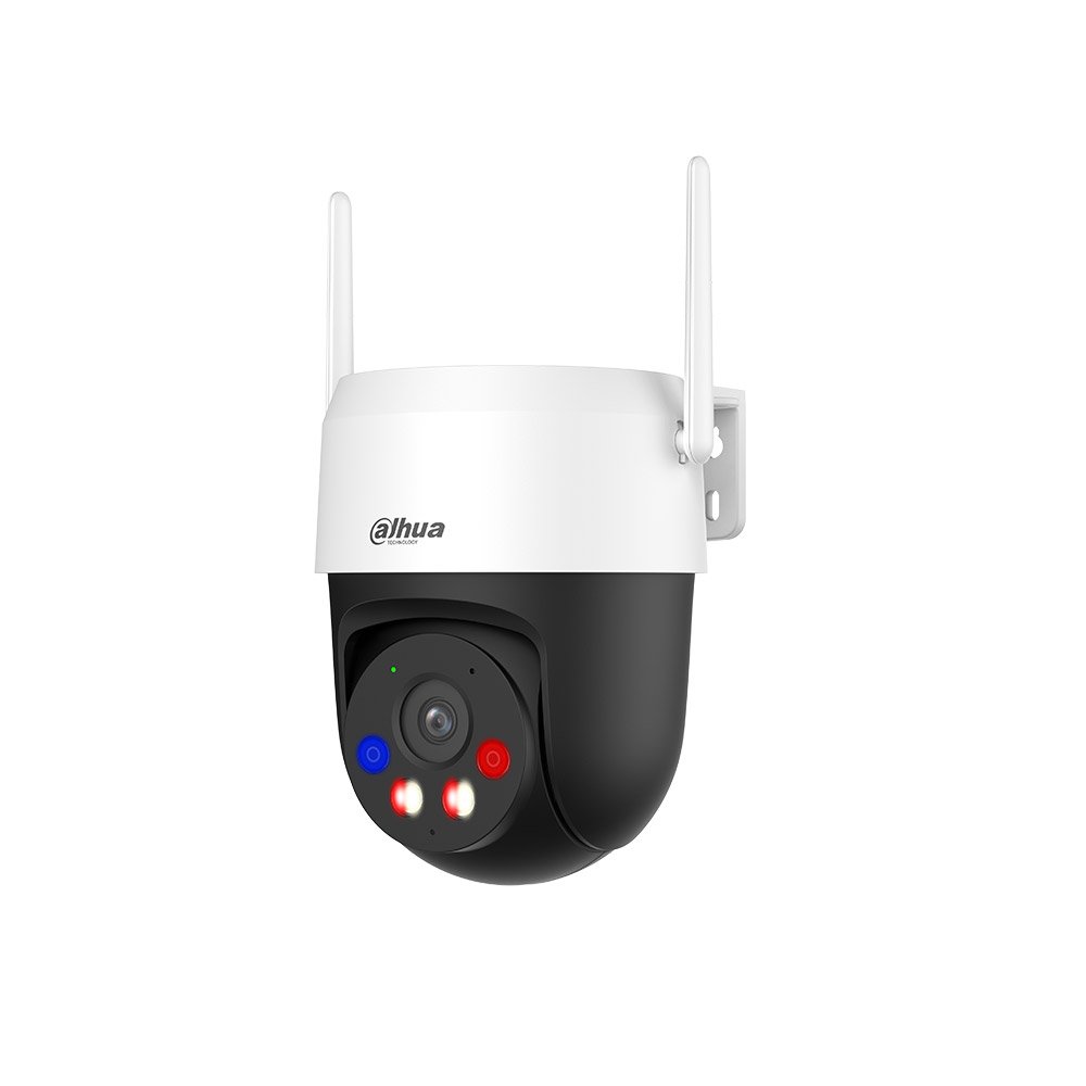 Camera supraveghere WiFi Exterior Dahua Active Defense PT P5AS‑PV, Pan/Tilt 360, WiFi 6, 5MP, Vedere nocturna, Detectie AI persoane/vehicule, Iluminare…