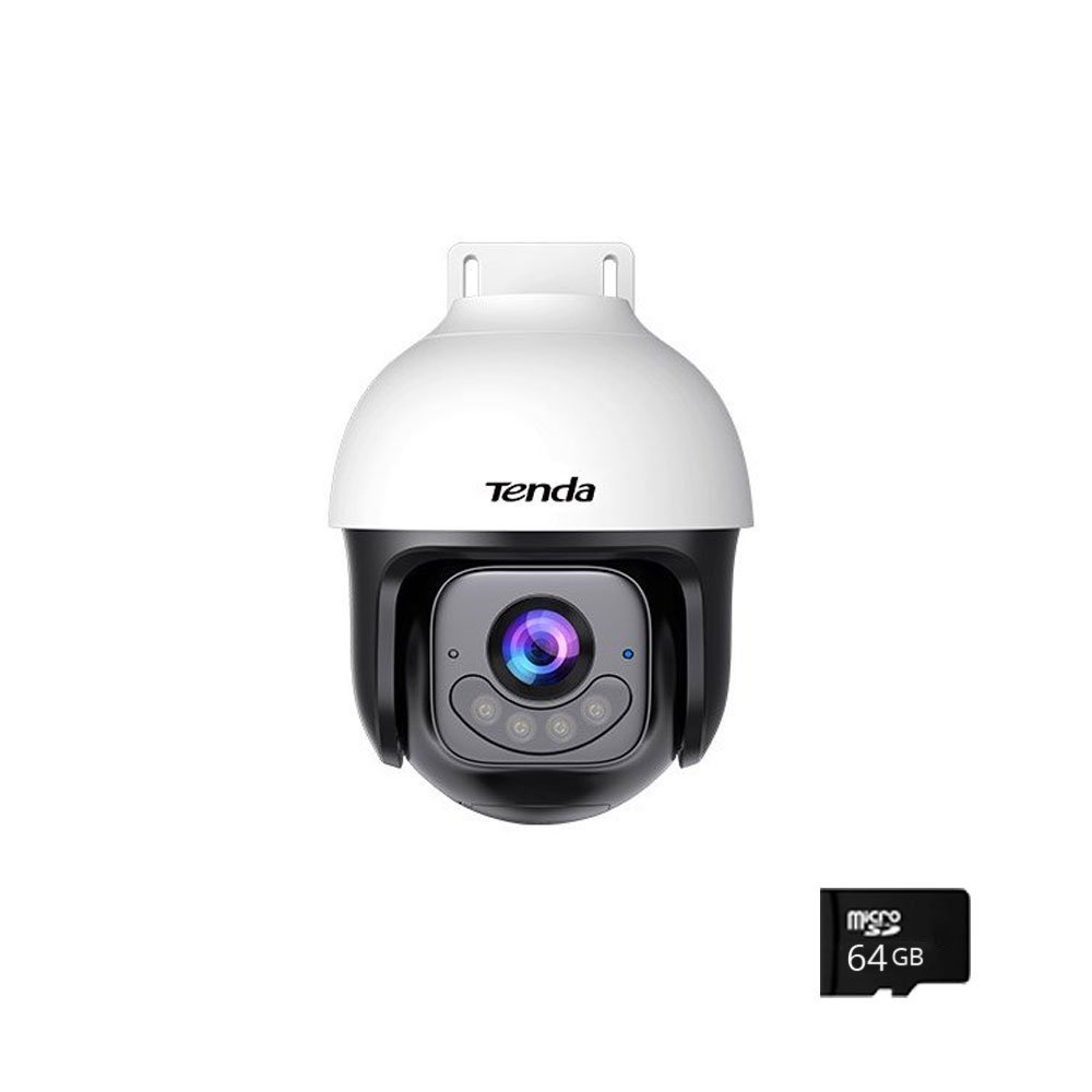 Camera supraveghere exterior WiFi cu iluminare duala Tenda CH7-WCA, 5 MP, 4 mm, 2.4 GHz, WiFi 6, IR si lumina alba 30 m, microfon si difuzor, alarma, card…