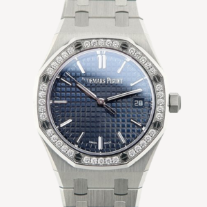 Audemars Piguet Royal Oak - 77451ST - 34 mm -Oțel Inoxidabil si bezel cu diamante - Cadran Albastru