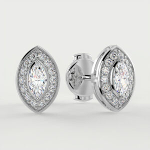 Cercei din Platina cu Diamante naturale de 0.39ct – IOMICO × GS777