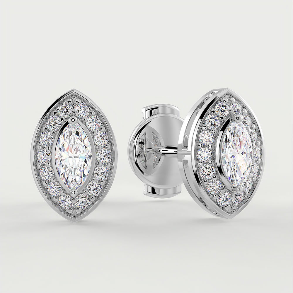 Cercei din Platina cu Diamante naturale de 0.39ct – IOMICO × GS777