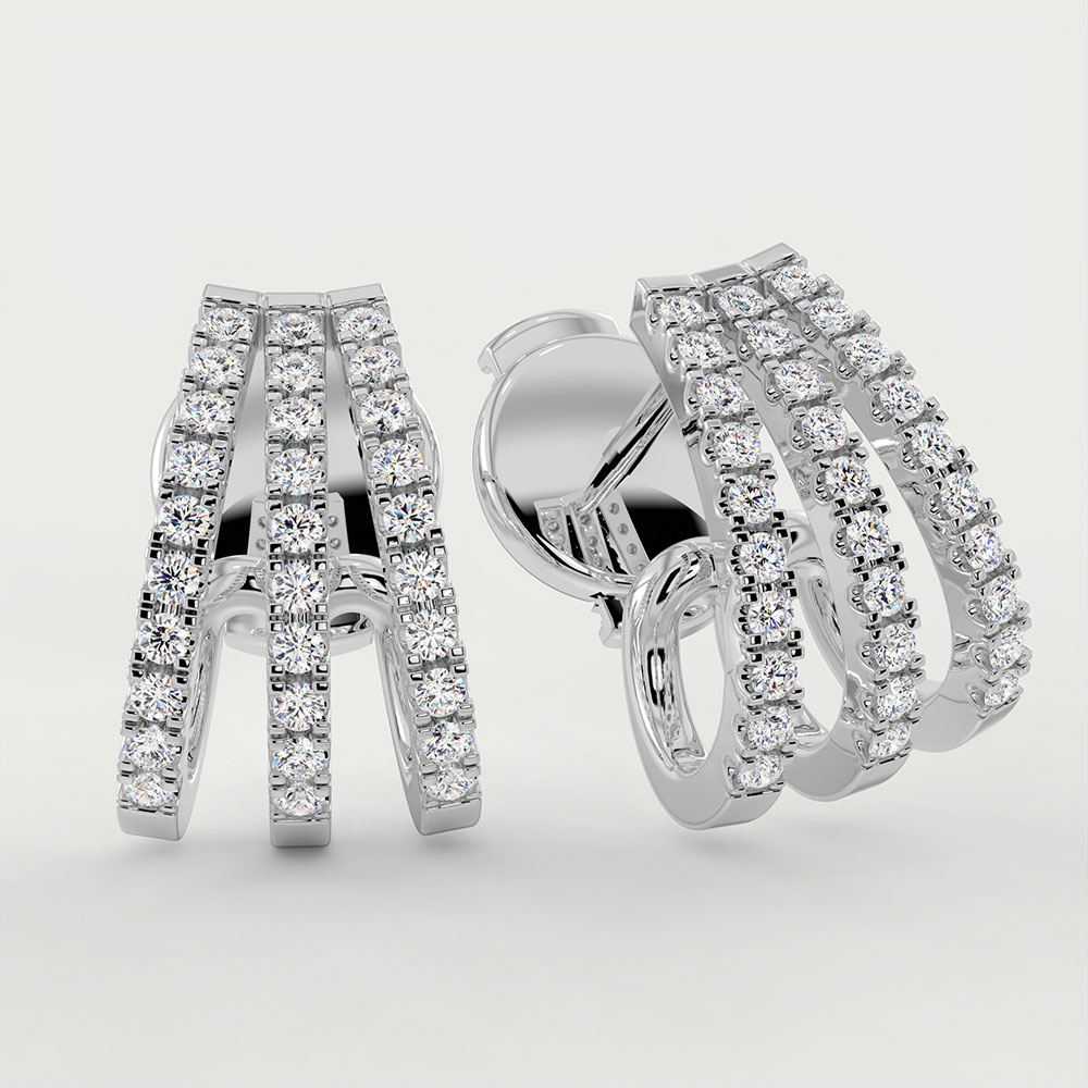 Cercei din Platina cu Diamante naturale de 0.40ct – IOMICO × GS777