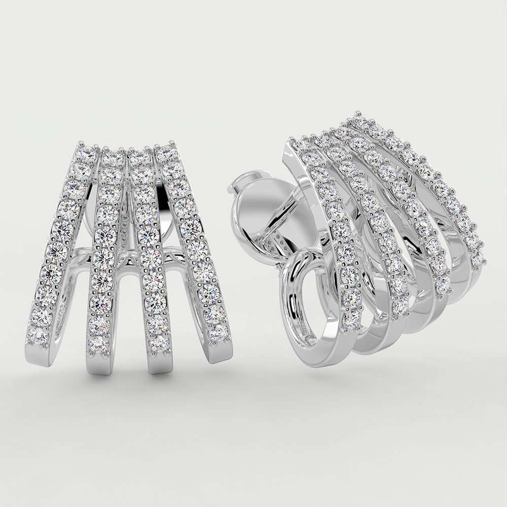 Cercei din Platina cu Diamante naturale de 0.52ct – IOMICO × GS777