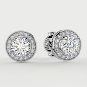 Cercei din Platina cu Diamante naturale de 1.10ct – IOMICO × GS777