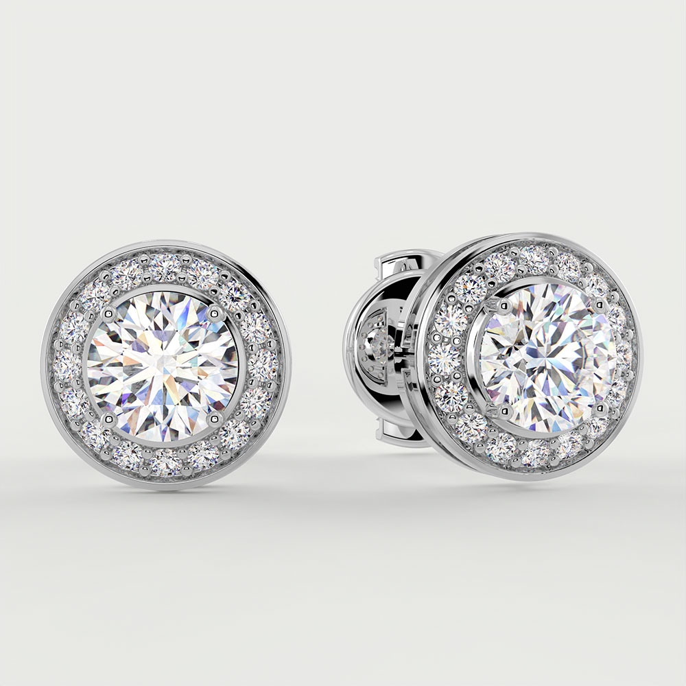 Cercei din Platina cu Diamante naturale de 1.10ct – IOMICO × GS777