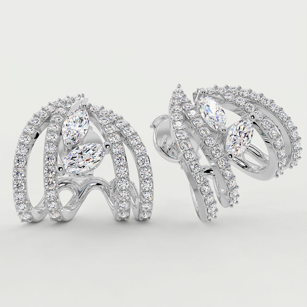 Cercei din Platina cu Diamante naturale de 1.38ct – IOMICO × GS777