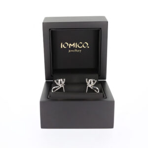 Cercei din Platina cu Diamante negre de 2.72ct si Briliante naturale de 0.56ct – IOMICO × GS777