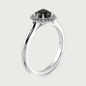 Inel de logodna din Platina cu Diamant Negru 0.50ct – IOMICO × GS777