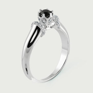 Inel de logodna din Platina cu Diamant Negru 0.50ct – IOMICO × GS777