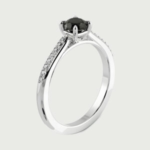 Inel de logodna din Platina cu Diamant Negru 0.50ct – IOMICO × GS777