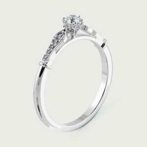 Inel din Platina cu Diamant central 0.20ct – IOMICO × GS777